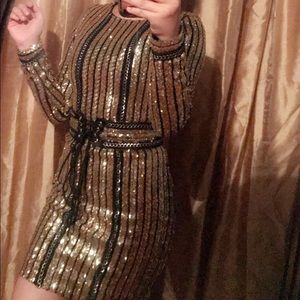 Gold and black glittery dress